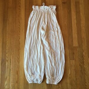 Out from Under Tyler Balloon Pants Size Small S 100% Cotton Cream/White